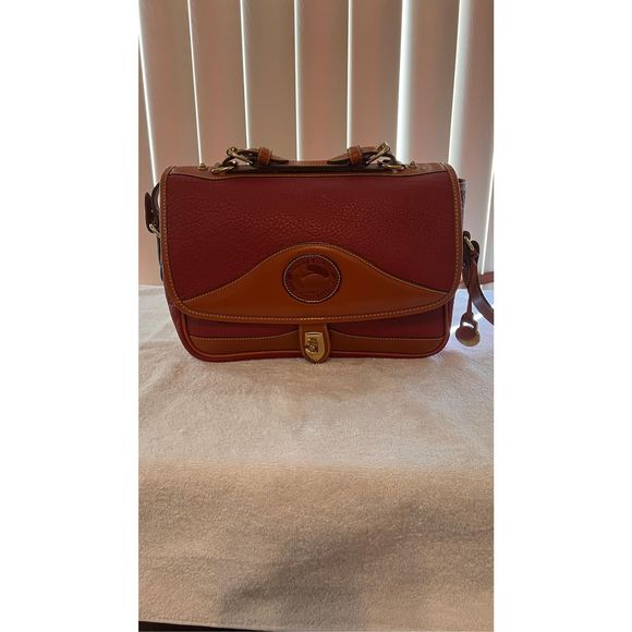 Dooney & Bourke Handbags - Vintage Dooney & Bourke Red leather Top Handle All Weather Crossbody 80's & 90's
